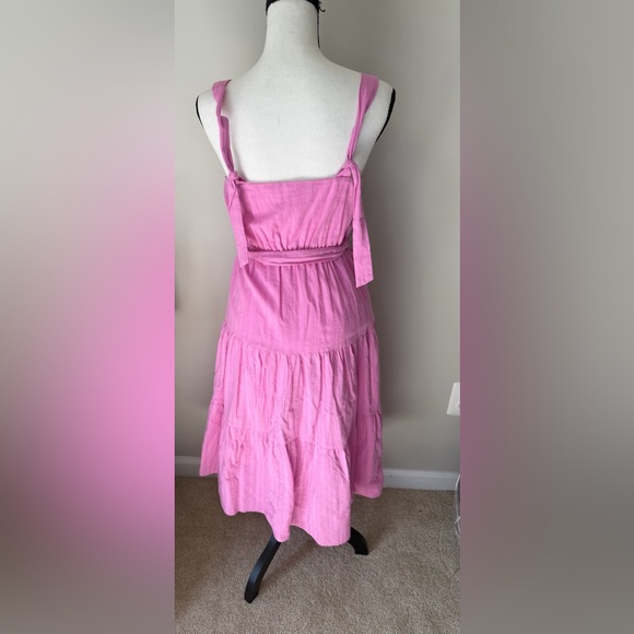 Pink Ruffle Midi Dress - Picture 2 of 8